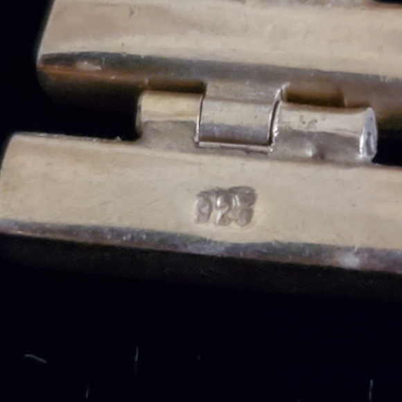 Vintage Articulated Sterling Lapis Earrings - Picture 5 of 8